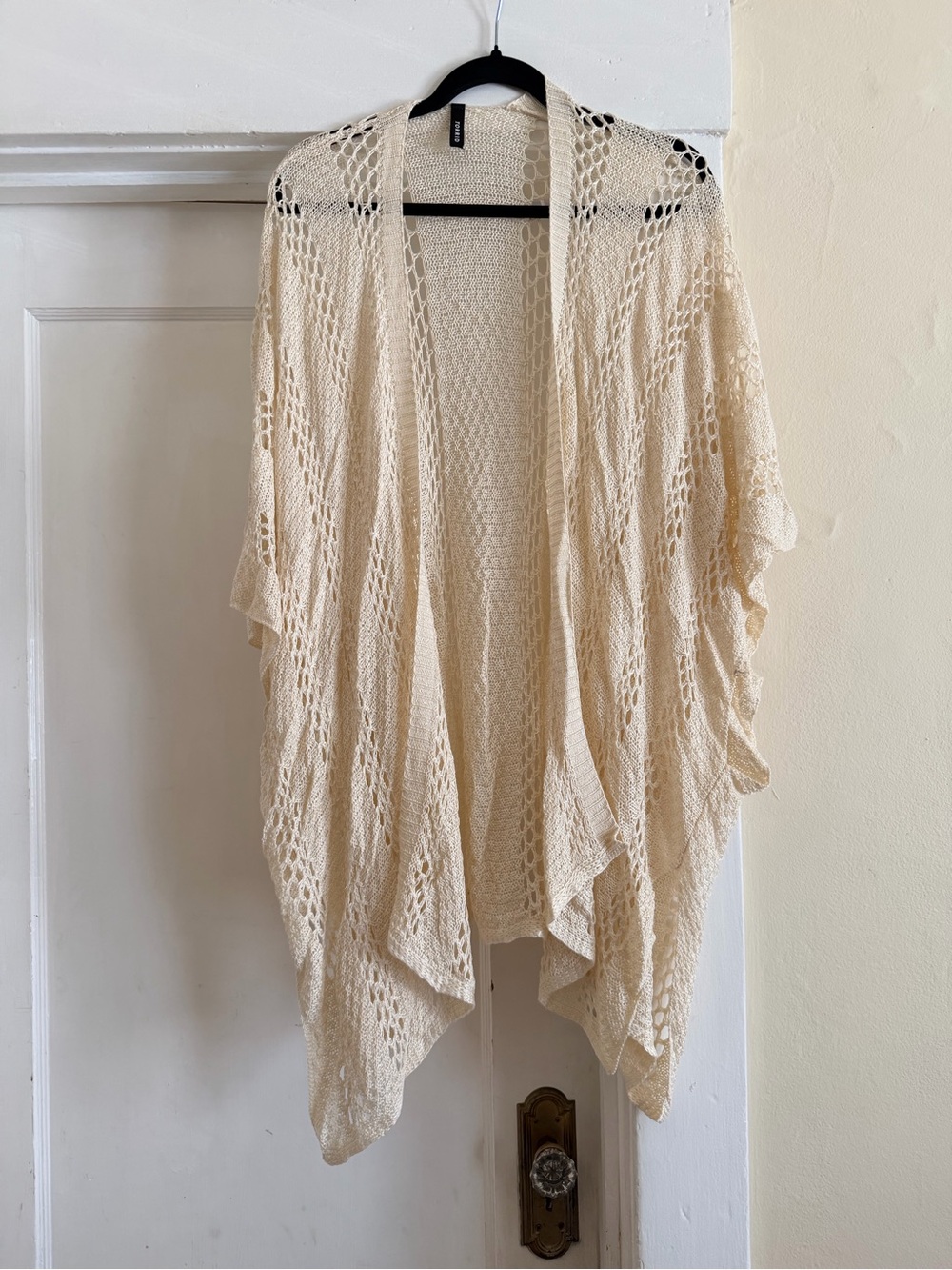 torrid Open-Knit Cream Draped Cardigan